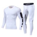 Mens Autumn Winter Long Sleeve Compression Sports Gym Leggings Workout Base Layer Set for Running Training